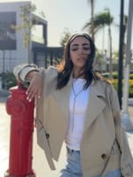 Cropped trench coat in beige