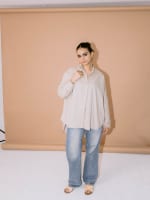 beige shirt