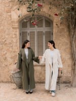 Shiny stud kimono - Olive 