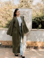 Shiny stud kimono - Olive 