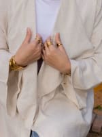 Shiny stud kimono - Beige 