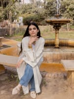 Shiny stud kimono - Beige 