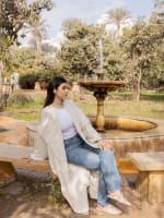 Shiny stud kimono - Beige 