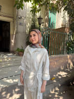 Side tie linen shirt