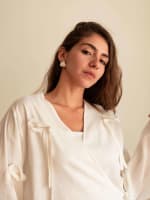 The ribbon blouse - white 