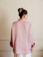  wrap Linen shirt- pink