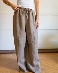 Soft glow pants -cafe 