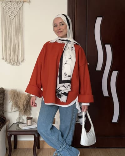 Miren top in pumpkin orange 