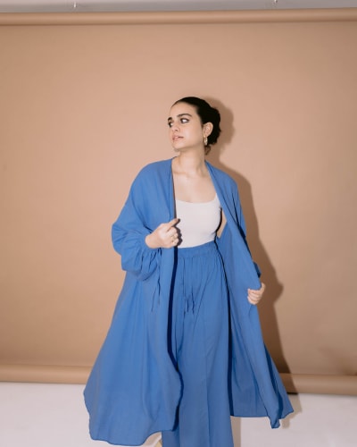 Flowy cardigan in blue