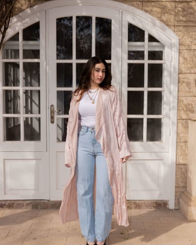 Crushed kimono - Blush pink 