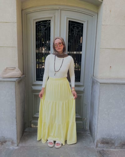 Flowy skirt- Butter yellow