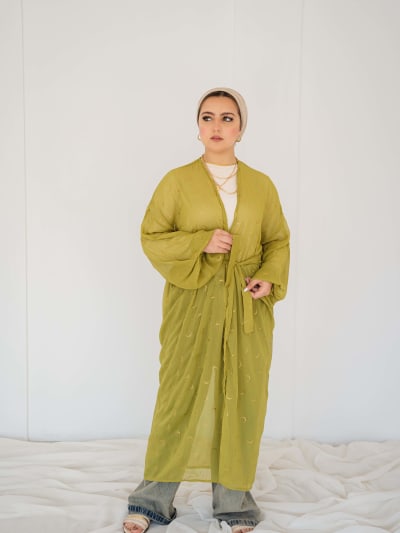 Galaxy kimono in lime green