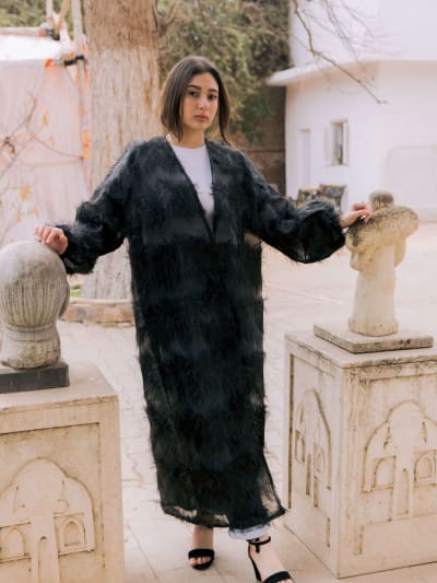 Feather kimono - Black