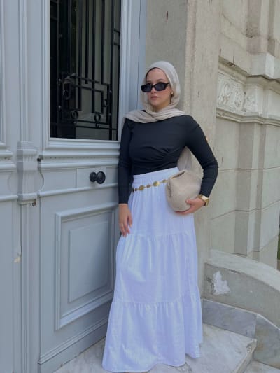 Flowy skirt -white 