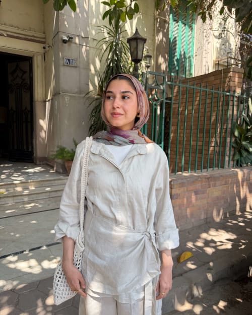 Side tie linen shirt
