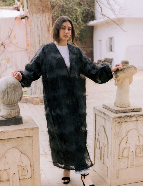 Feather kimono - Black