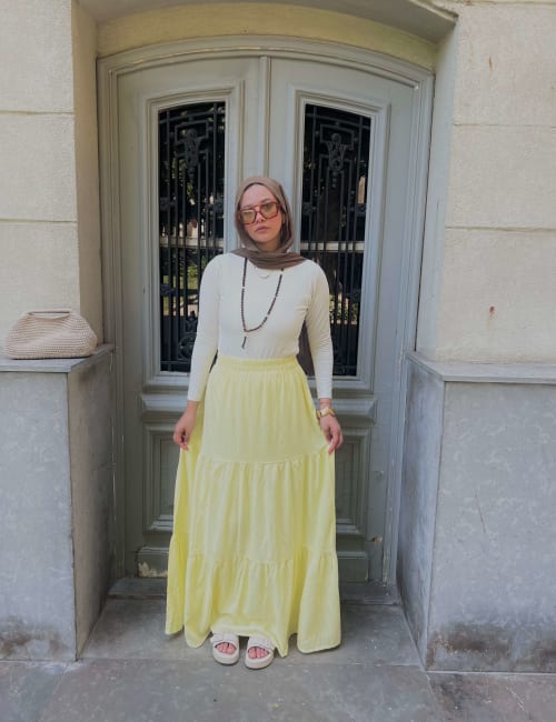 Flowy skirt- Butter yellow