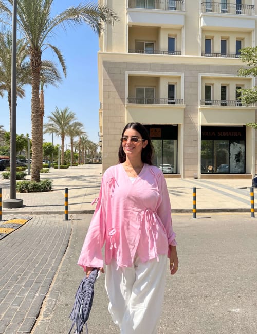 Ribbon blouse - Pink 