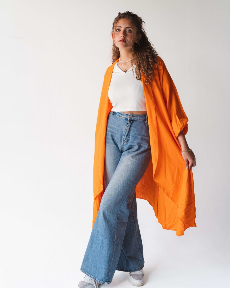 Flowy cardigan in orange 