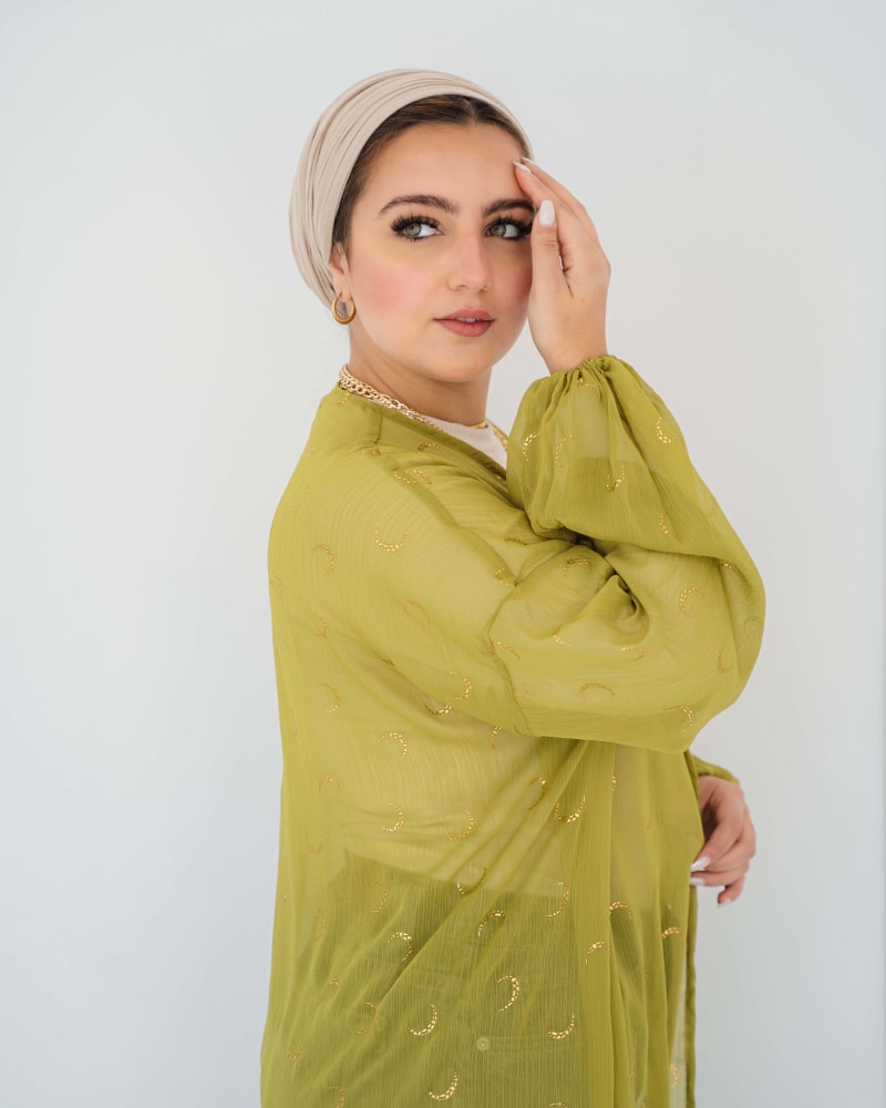 Galaxy kimono in lime green