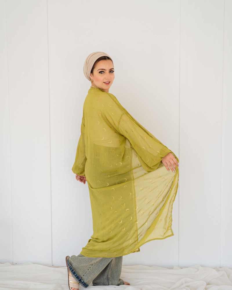 Galaxy kimono in lime green