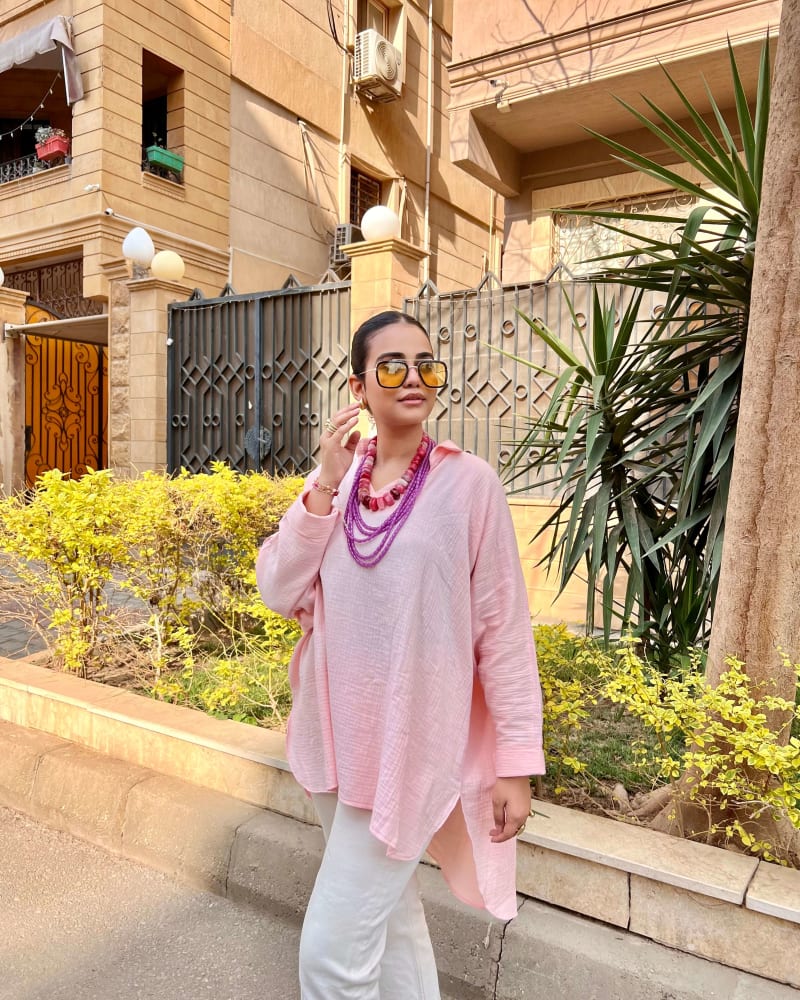 Ellen top in powder pink