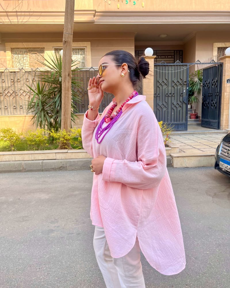 Ellen top in powder pink