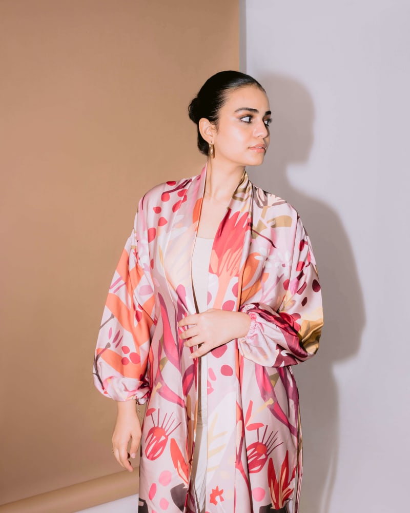Gardenia silk kimono