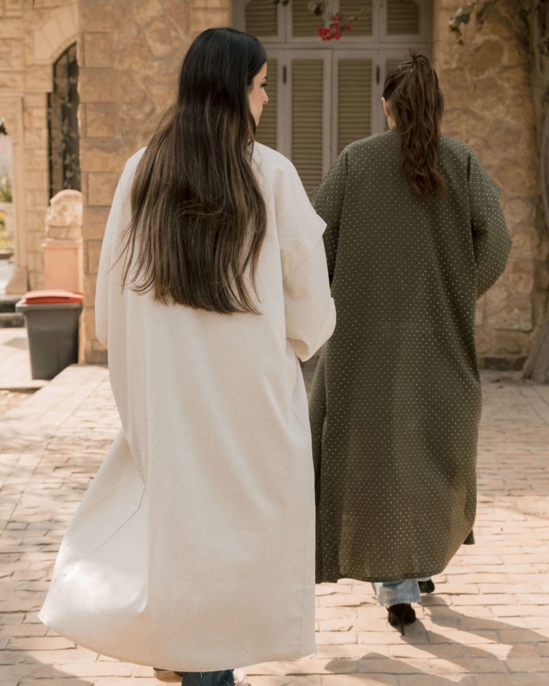 Shiny stud kimono - Olive 