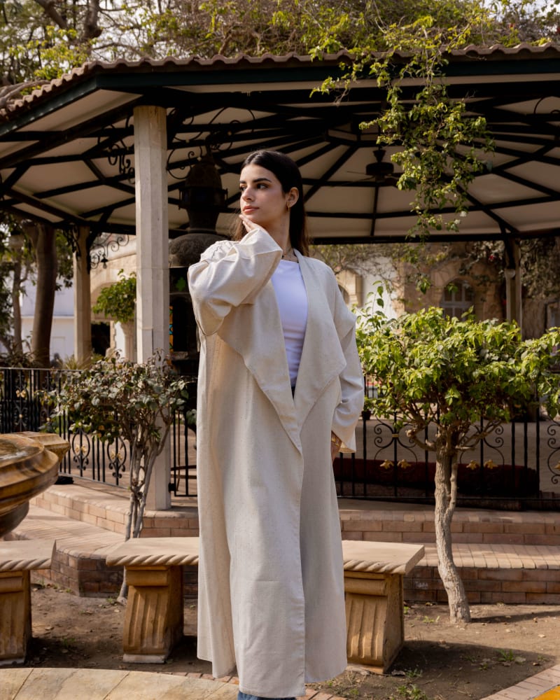 Shiny stud kimono - Beige 