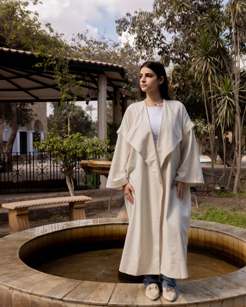 Shiny stud kimono - Beige 