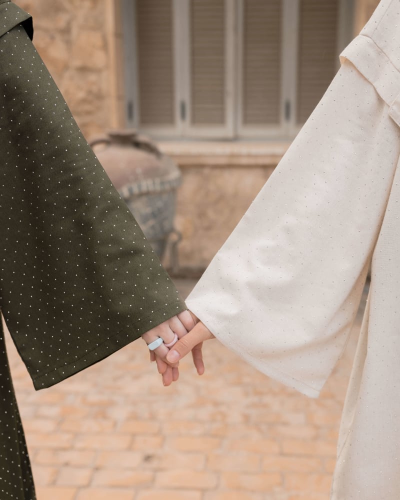 Shiny stud kimono - Beige 