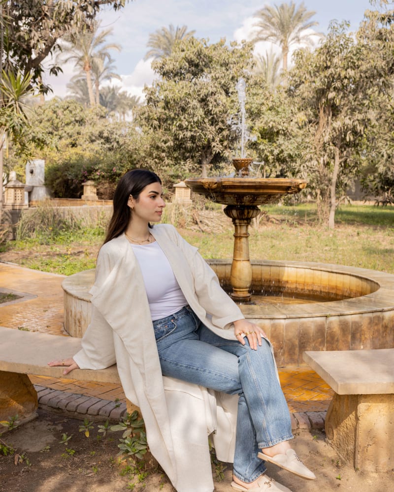 Shiny stud kimono - Beige 