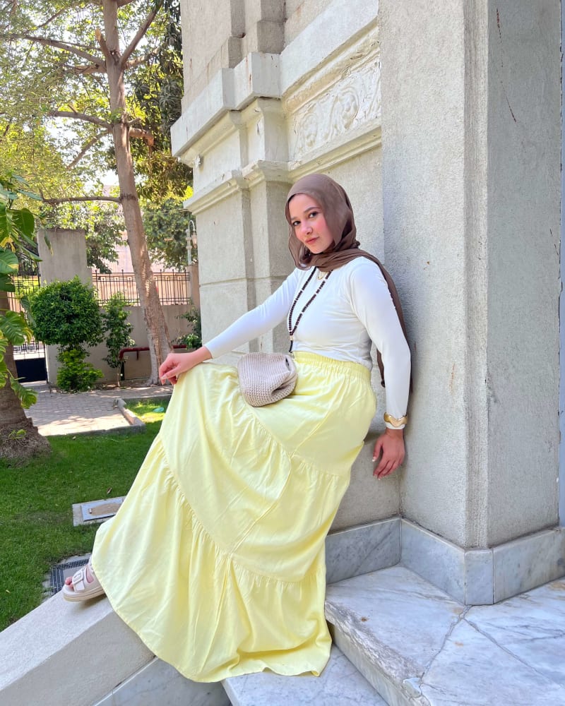 Flowy skirt- Butter yellow