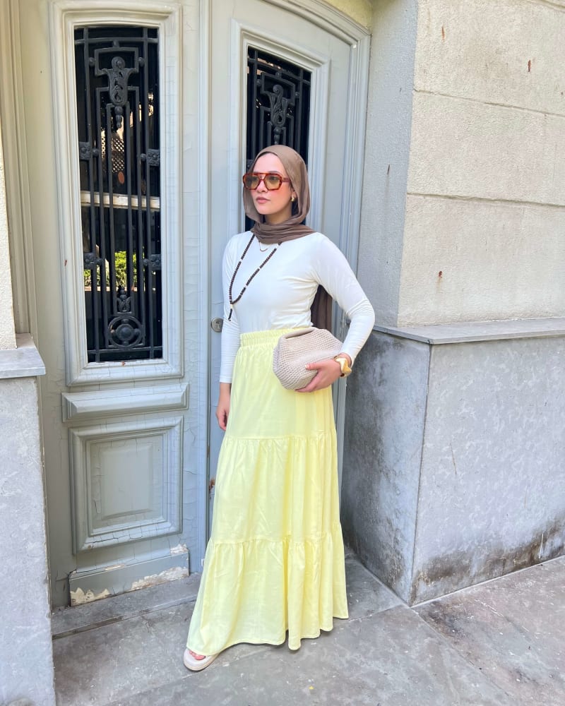 Flowy skirt- Butter yellow