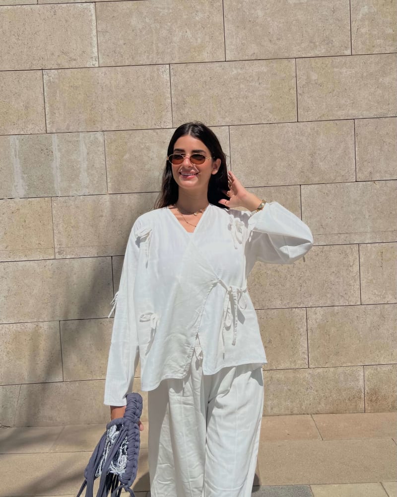 The ribbon blouse - white 