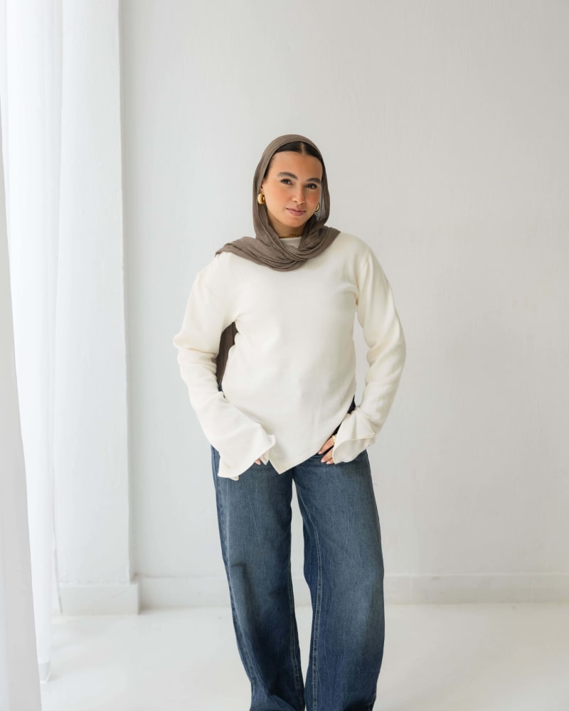 Everyday knit top- off white