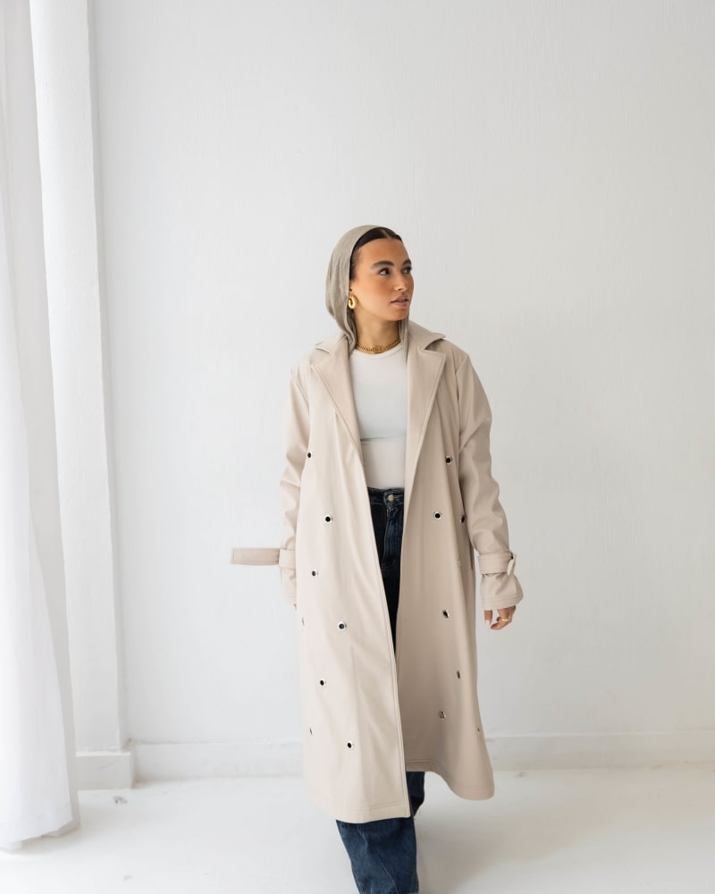 The Eyelet coat- Beige