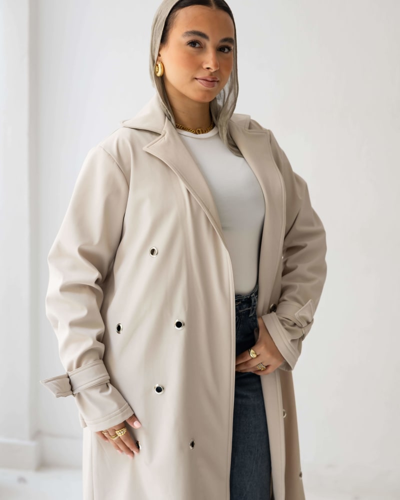 The Eyelet coat- Beige