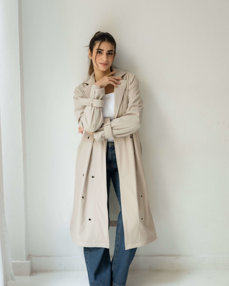 The Eyelet coat- Beige