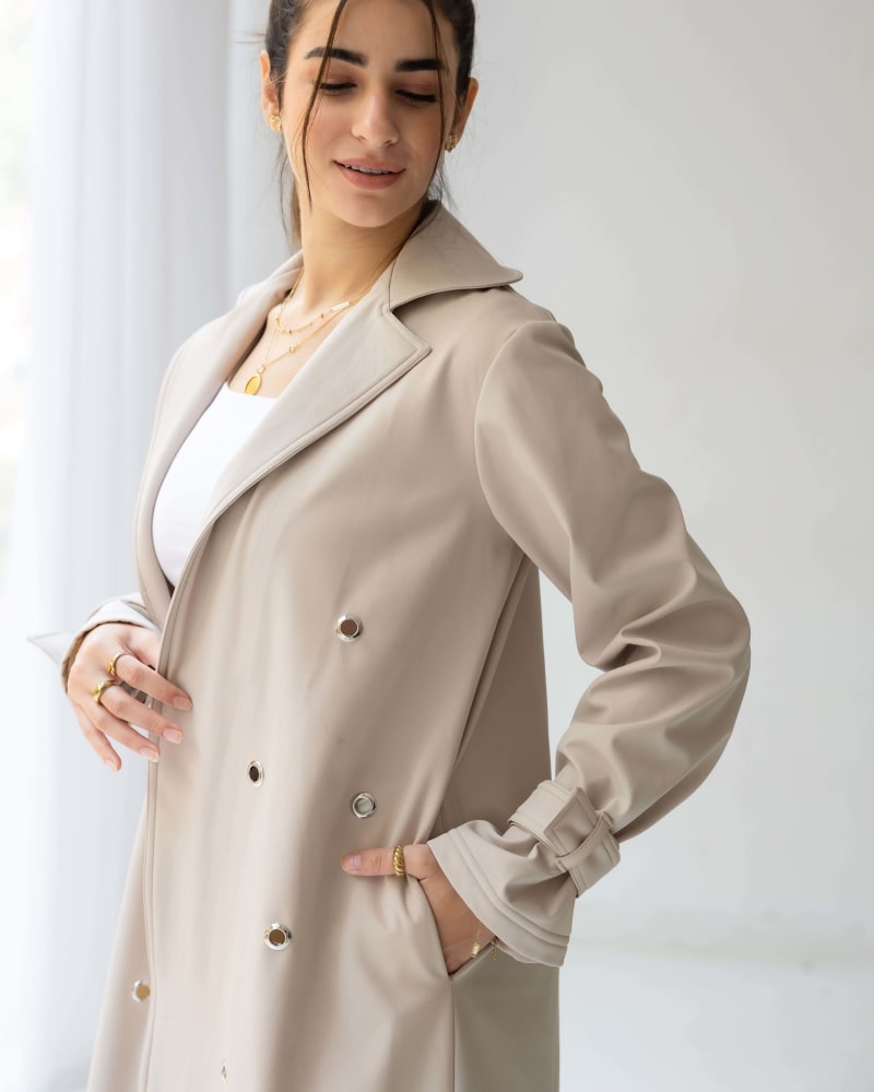 The Eyelet coat- Beige
