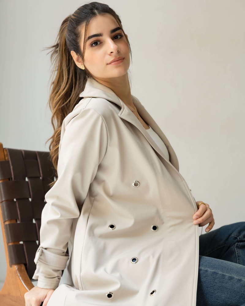 The Eyelet coat- Beige