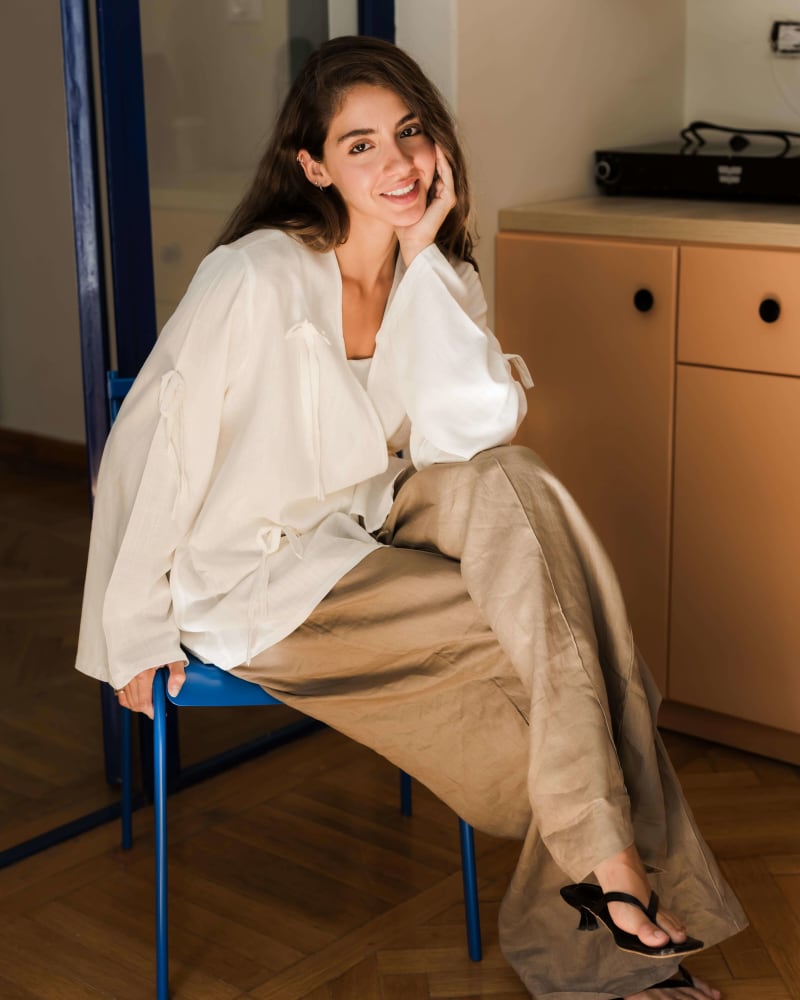 The ribbon blouse - white 
