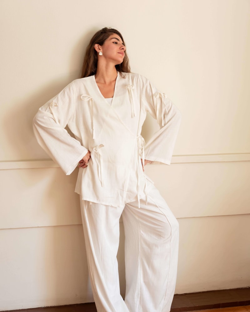 The ribbon blouse - white 